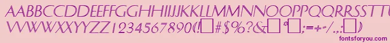 DelphinItalic Font – Purple Fonts on Pink Background