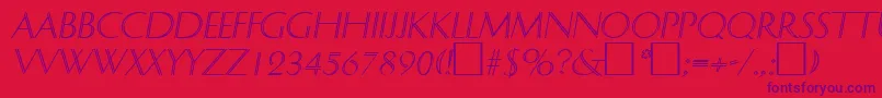 DelphinItalic Font – Purple Fonts on Red Background