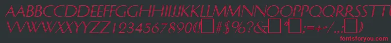 DelphinItalic-Schriftart – Rote Schriften auf schwarzem Hintergrund