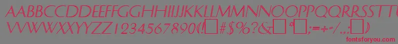 DelphinItalic-fontti – punaiset fontit harmaalla taustalla