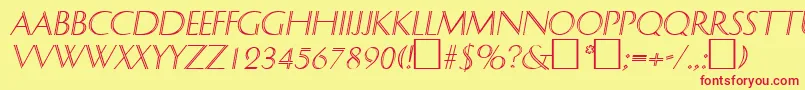 DelphinItalic Font – Red Fonts on Yellow Background