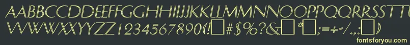 DelphinItalic Font – Yellow Fonts on Black Background