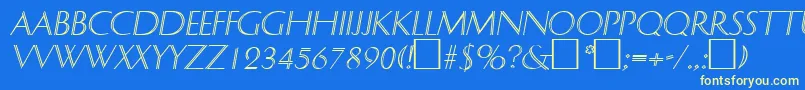 DelphinItalic Font – Yellow Fonts on Blue Background