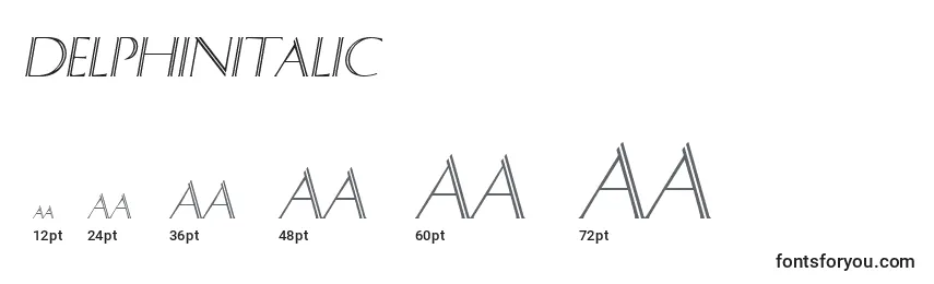 DelphinItalic Font Sizes