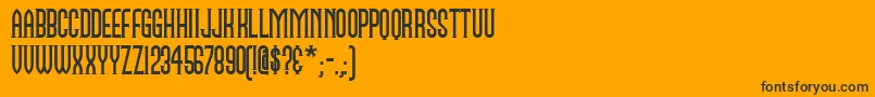 Namesakenf-Schriftart – Schwarze Schriften auf orangefarbenem Hintergrund