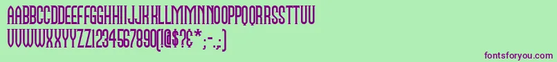 Namesakenf Font – Purple Fonts on Green Background