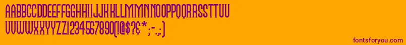 Namesakenf-Schriftart – Violette Schriften auf orangefarbenem Hintergrund