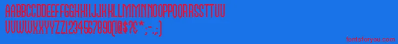 Namesakenf Font – Red Fonts on Blue Background