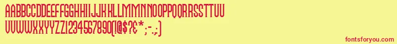 Namesakenf Font – Red Fonts on Yellow Background