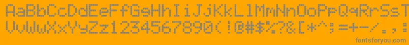 Ericsson-Schriftart – Graue Schriften auf orangefarbenem Hintergrund
