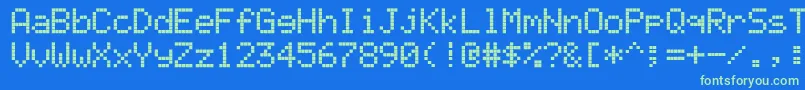 Ericsson Font – Green Fonts on Blue Background