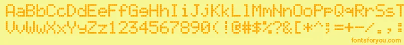 Ericsson Font – Orange Fonts on Yellow Background