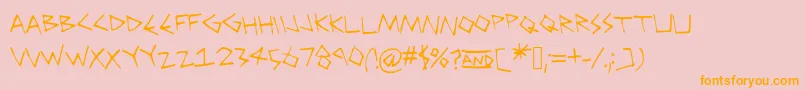 Czcionka SugarSpice – pomarańczowe czcionki na różowym tle
