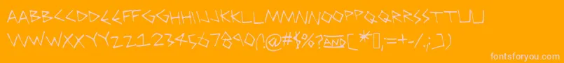 SugarSpice-Schriftart – Rosa Schriften auf orangefarbenem Hintergrund