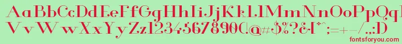 GlamorExtended Font – Red Fonts on Green Background