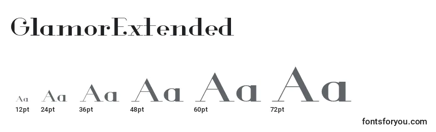 GlamorExtended (86920) Font Sizes