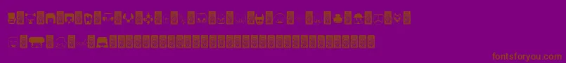 Bubbledcoxy-Schriftart – Braune Schriften auf violettem Hintergrund