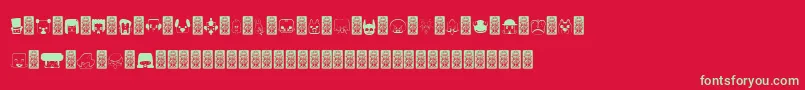 Bubbledcoxy Font – Green Fonts on Red Background