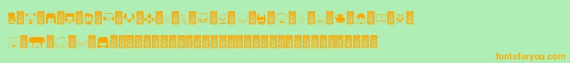 Lisätietoja Bubbledcoxy-fontista Bubbledcoxy-fontti – oranssit fontit vihreällä taustalla