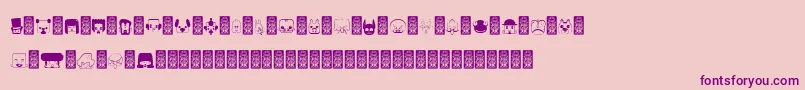 フォントBubbledcoxy – ピンクの背景に紫のフォント