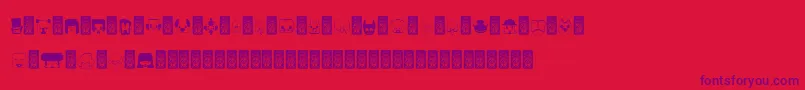 Bubbledcoxy-Schriftart – Violette Schriften auf rotem Hintergrund