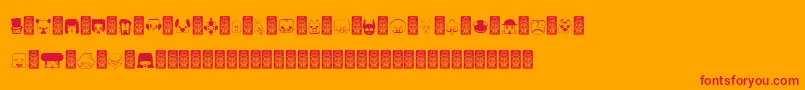 フォントBubbledcoxy – オレンジの背景に赤い文字