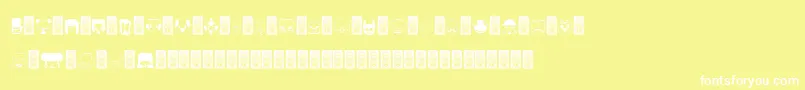 フォントBubbledcoxy – 黄色い背景に白い文字
