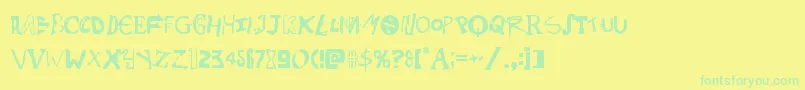 Police Psychobutcher – polices vertes sur fond jaune