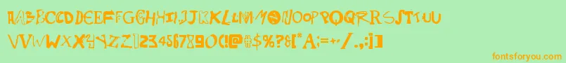 Psychobutcher Font – Orange Fonts on Green Background