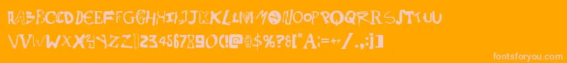 Psychobutcher-Schriftart – Rosa Schriften auf orangefarbenem Hintergrund