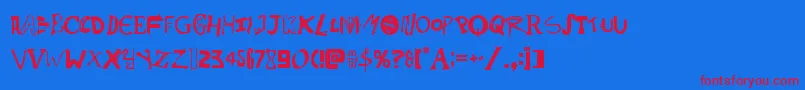 Psychobutcher Font – Red Fonts on Blue Background