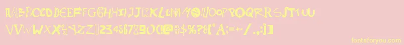 fuente Psychobutcher – Fuentes Amarillas Sobre Fondo Rosa