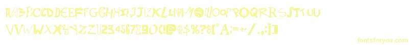Psychobutcher Font – Yellow Fonts on White Background