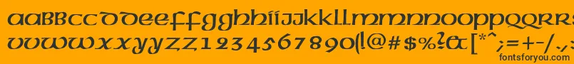 Czcionka Nickel – czarne czcionki na pomarańczowym tle