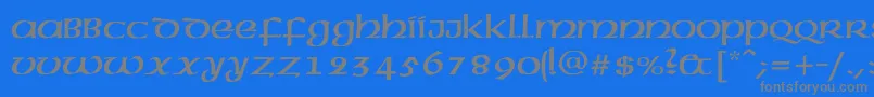 フォントNickel – 青い背景に灰色の文字