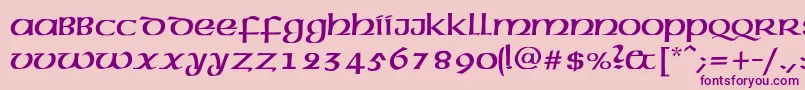 Nickel Font – Purple Fonts on Pink Background