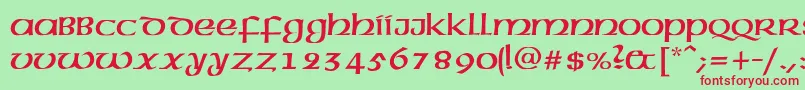 Czcionka Nickel – czerwone czcionki na zielonym tle