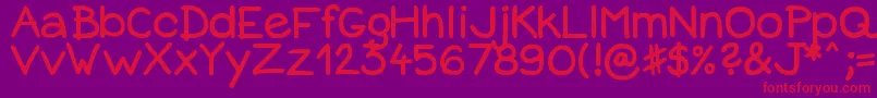 DjbBabyBumpBold Font – Red Fonts on Purple Background