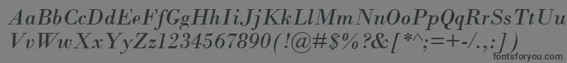 Santeeitalic Font – Black Fonts on Gray Background
