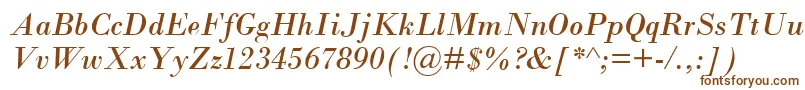 Santeeitalic-fontti – ruskeat fontit valkoisella taustalla