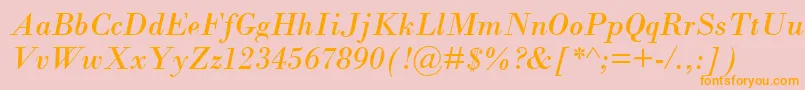 Santeeitalic Font – Orange Fonts on Pink Background