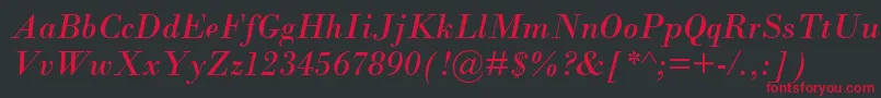 Шрифт Santeeitalic – красные шрифты на чёрном фоне