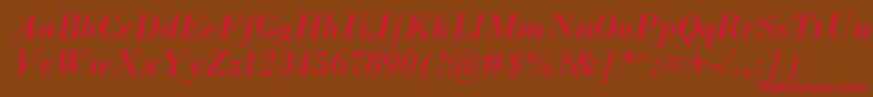Santeeitalic Font – Red Fonts on Brown Background