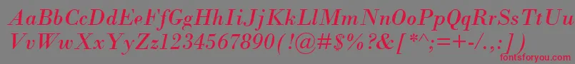 フォントSanteeitalic – 赤い文字の灰色の背景
