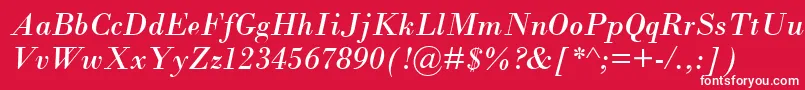 フォントSanteeitalic – 赤い背景に白い文字
