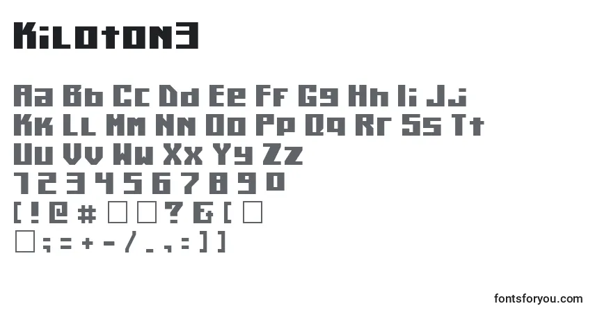 Czcionka Kiloton3 – alfabet, cyfry, specjalne znaki