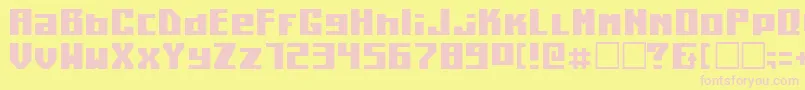フォントKiloton3 – ピンクのフォント、黄色の背景
