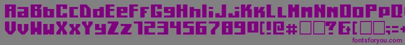 フォントKiloton3 – 紫色のフォント、灰色の背景