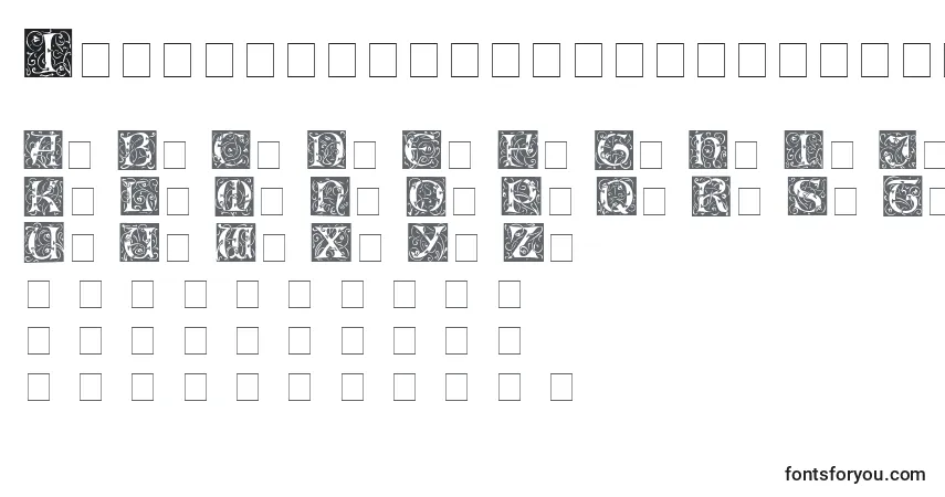 A fonte IlluminationessidisplaycapsMedium – alfabeto, números, caracteres especiais