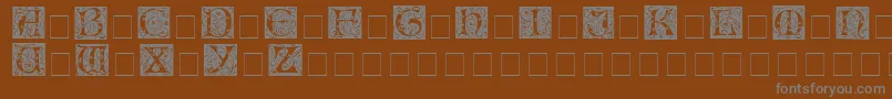 フォントIlluminationessidisplaycapsMedium – 茶色の背景に灰色の文字